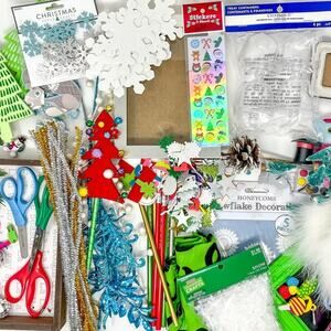 Christmas Elf Craft Supply Bundle 100+ Pc Holiday DIY Kids Art NWT NWOT